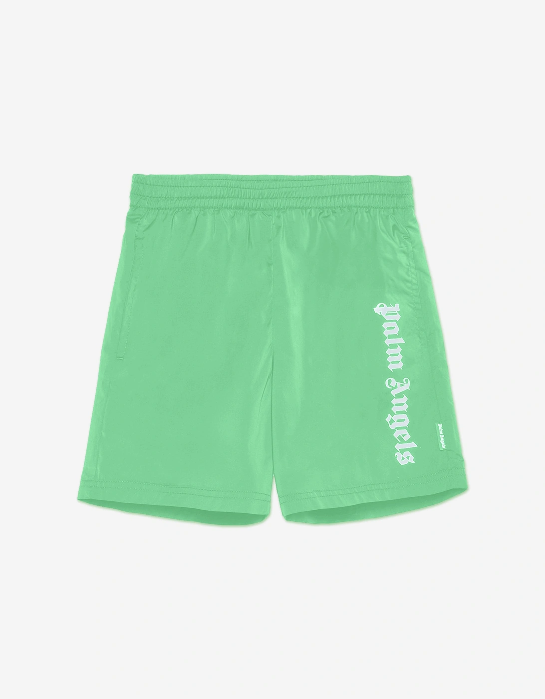 Palm Angels Boys Overlogo Swim Shorts in Green