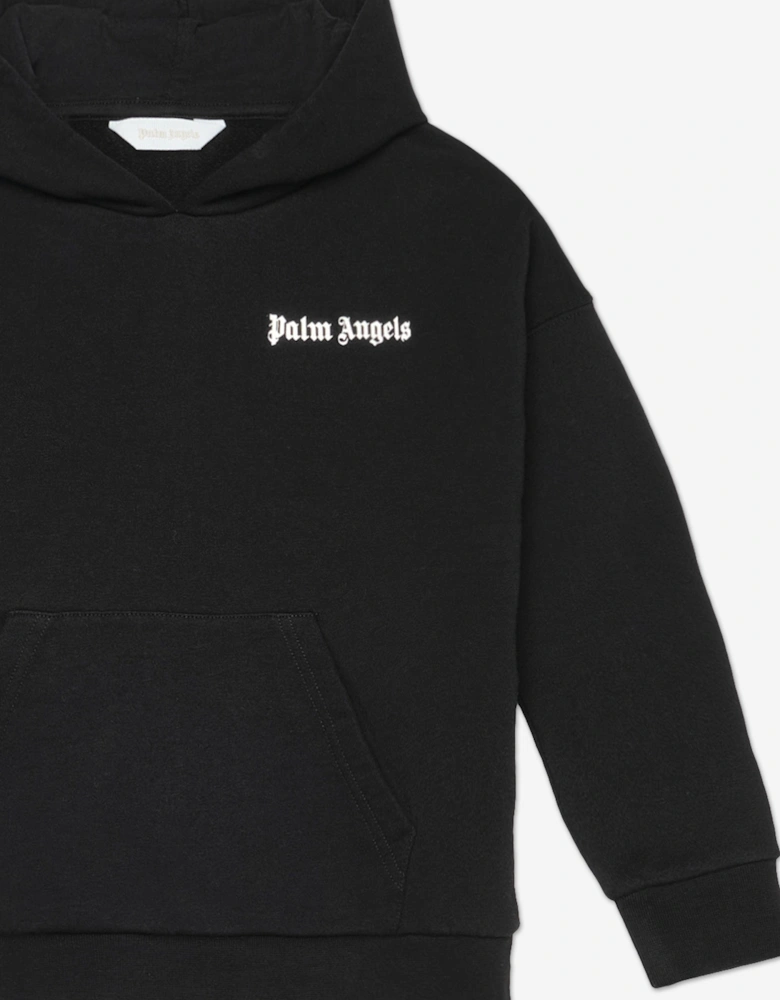 Boys Overlogo Oversize Fit Hoodie in Black
