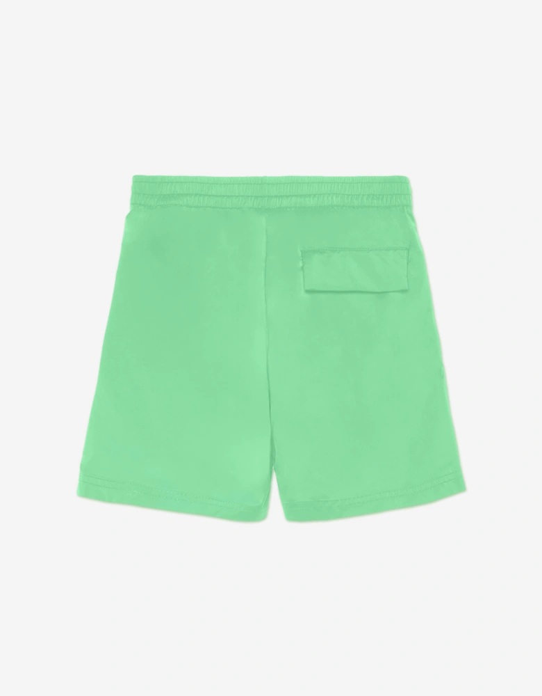 Palm Angels Boys Overlogo Swim Shorts in Green