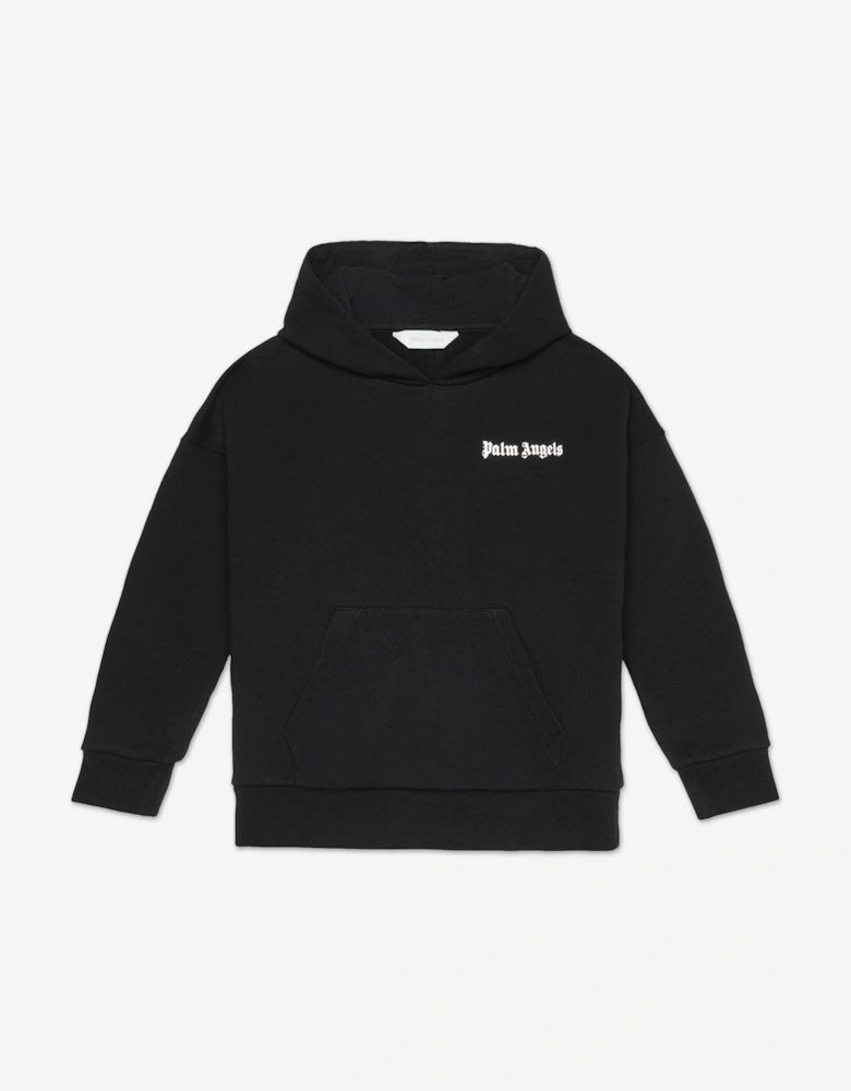 Boys Overlogo Oversize Fit Hoodie in Black