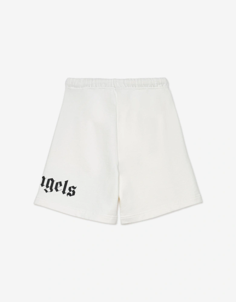 Palm Angels Boys Overlogo Sweat Shorts in Ivory