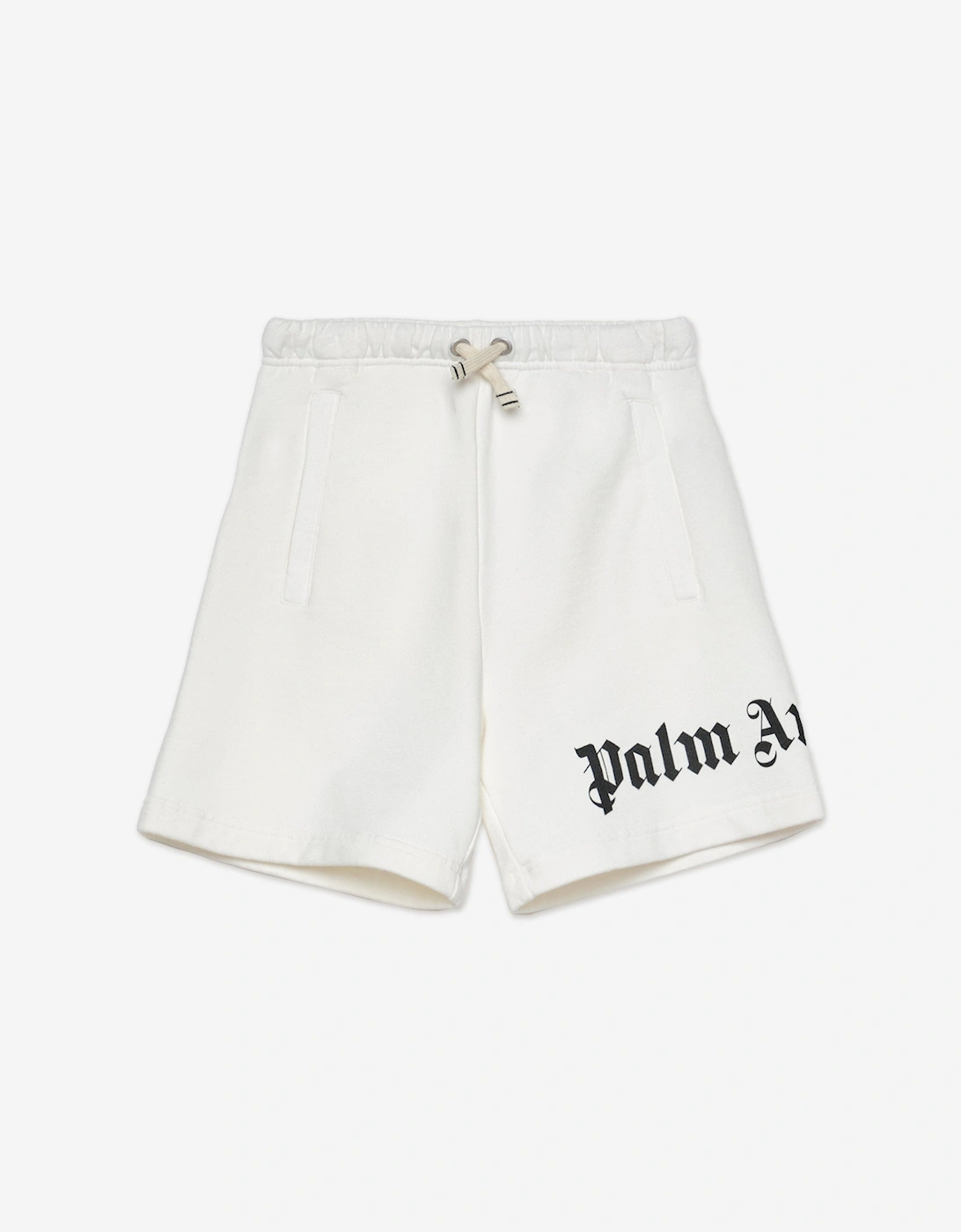 Palm Angels Boys Overlogo Sweat Shorts in Ivory