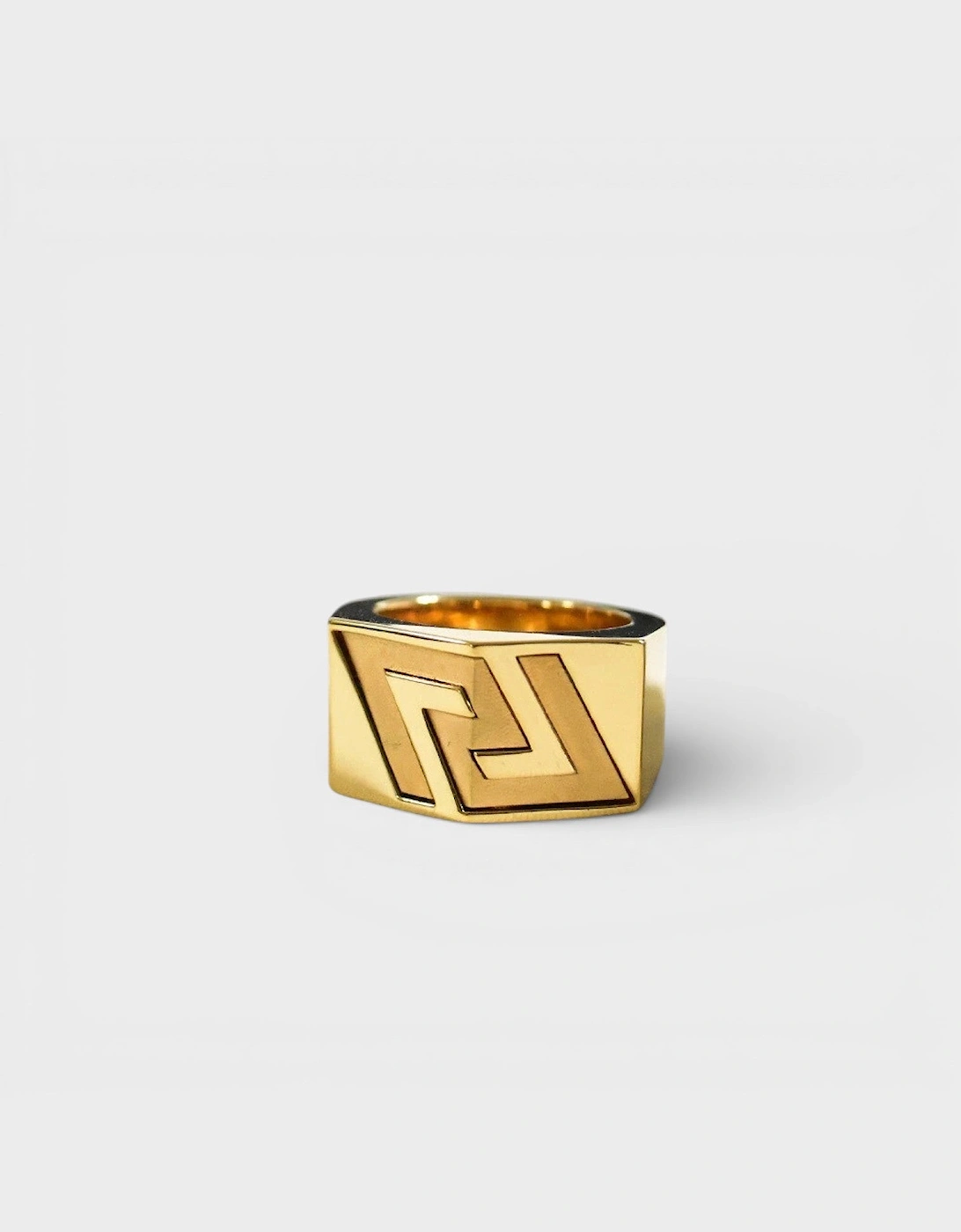 Greca Engraved Gold Ring
