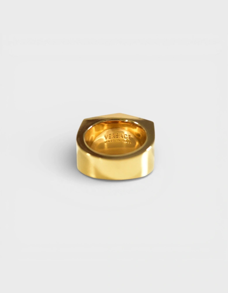 Greca Engraved Gold Ring
