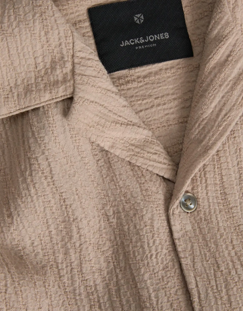 Jack & Jones Jacquard Short Sleeve Shirt Aluminum