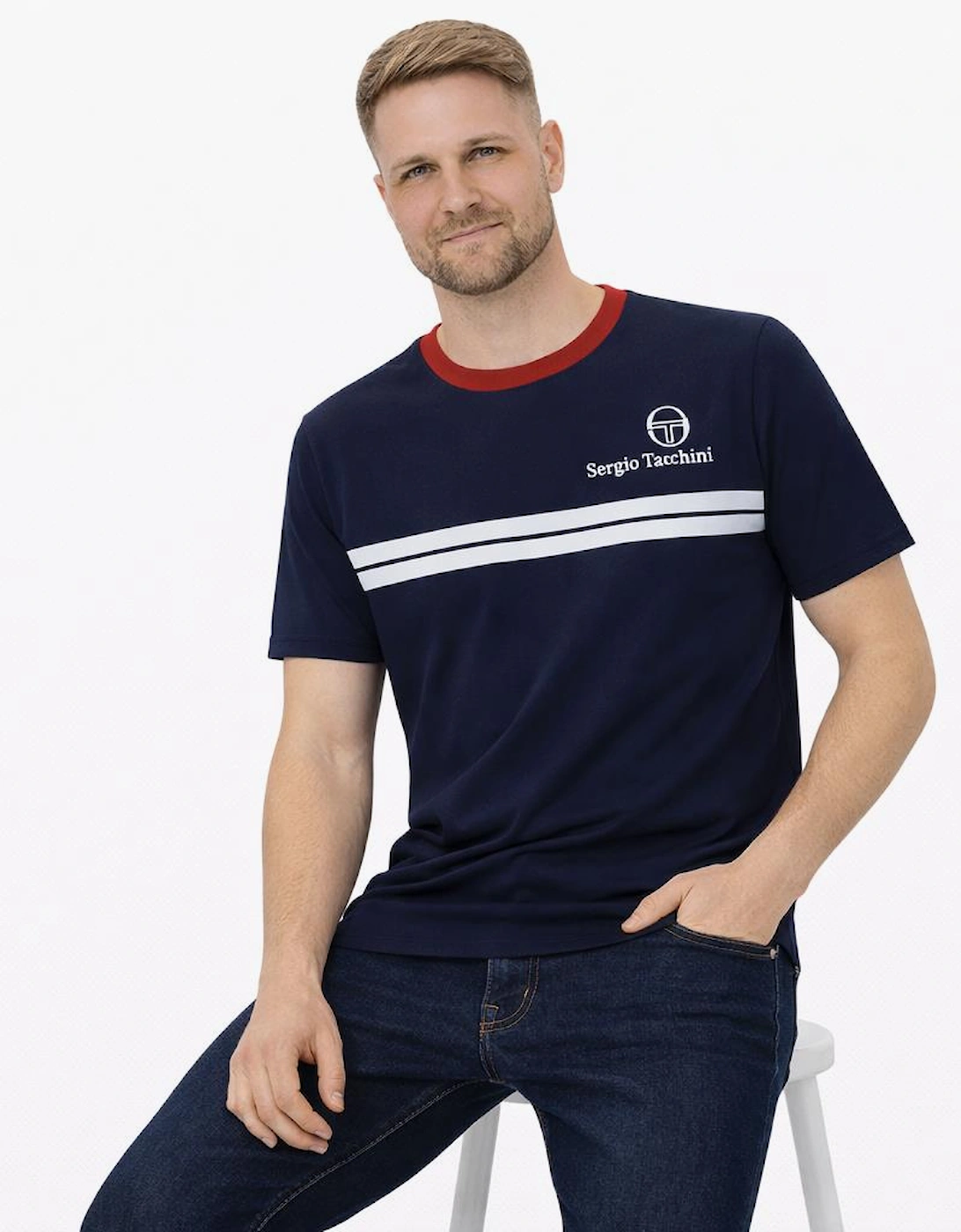 Supermac T-Shirt Maritime Blue/Adrenaline Rush/White