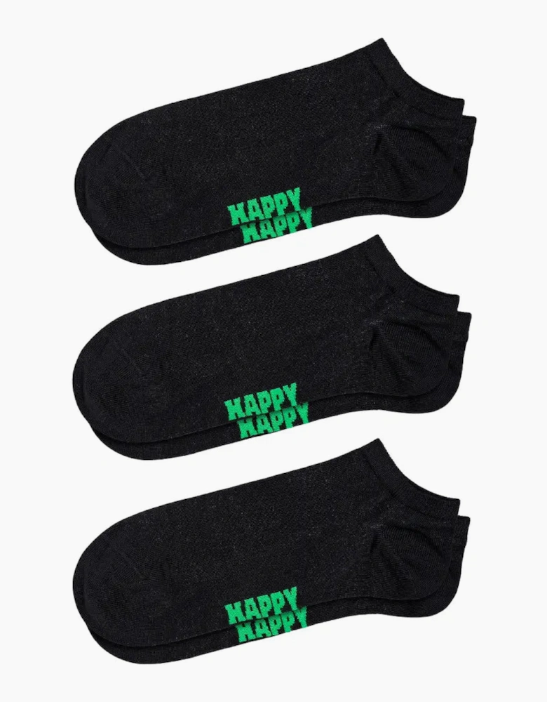 3-Pack Solid Low Socks Black