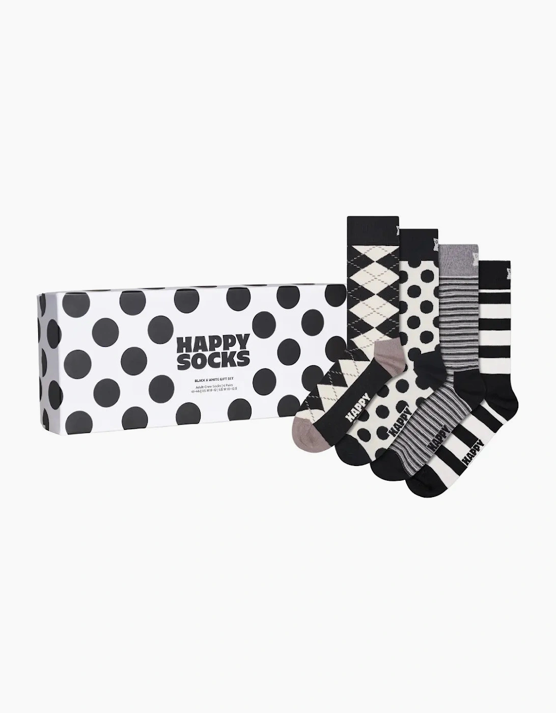 4-Pack Black and White Socks Gift Set