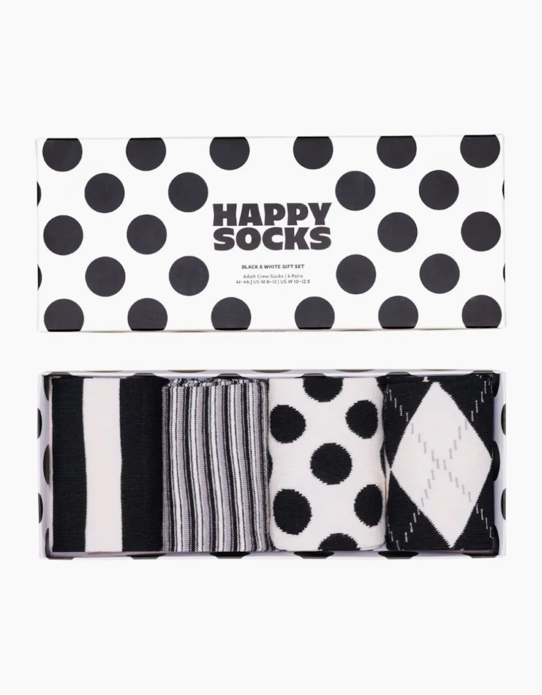 4-Pack Black and White Socks Gift Set