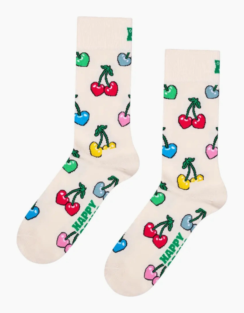 Cherry Heart Sock