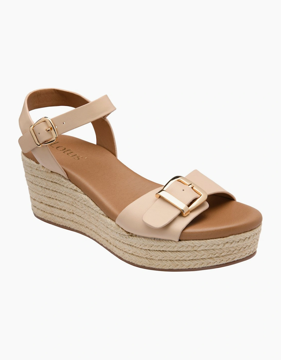 Lotus Women's Nude Emeia Wedge Sandals Colour: : Size 6 - Image 5