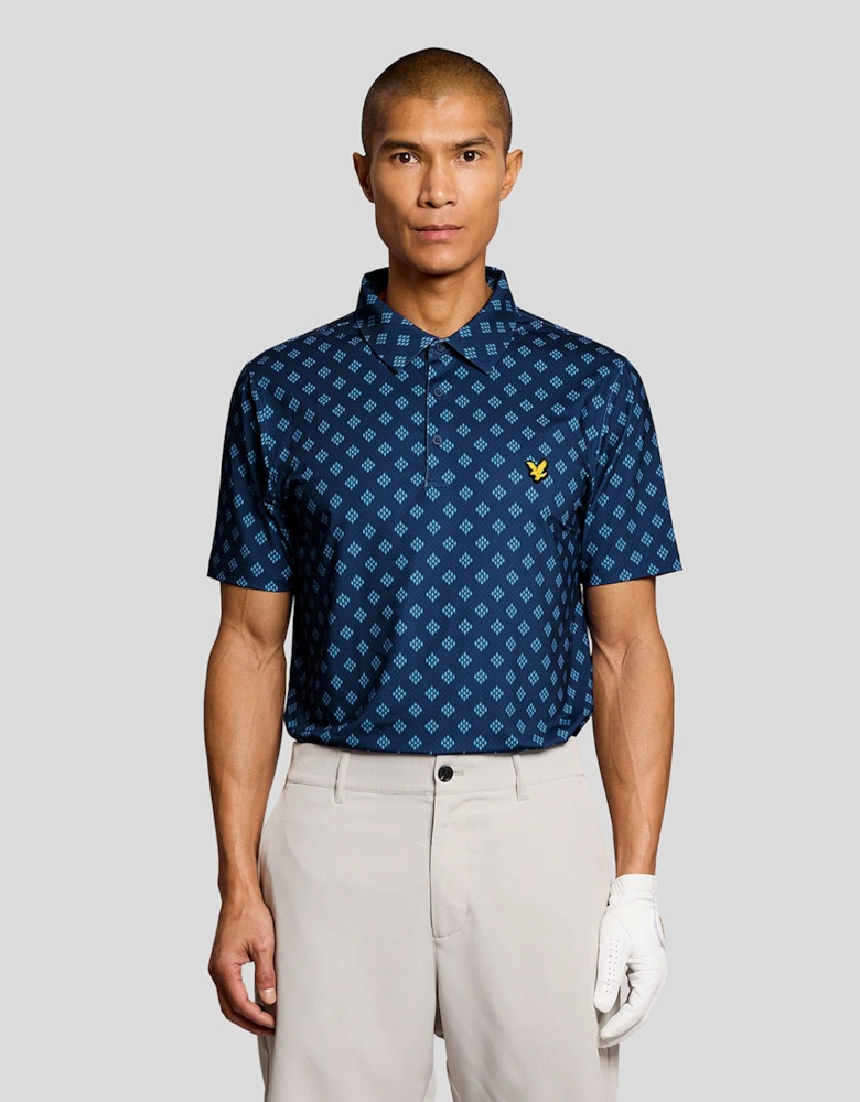 Argyle Print Polo Shirt