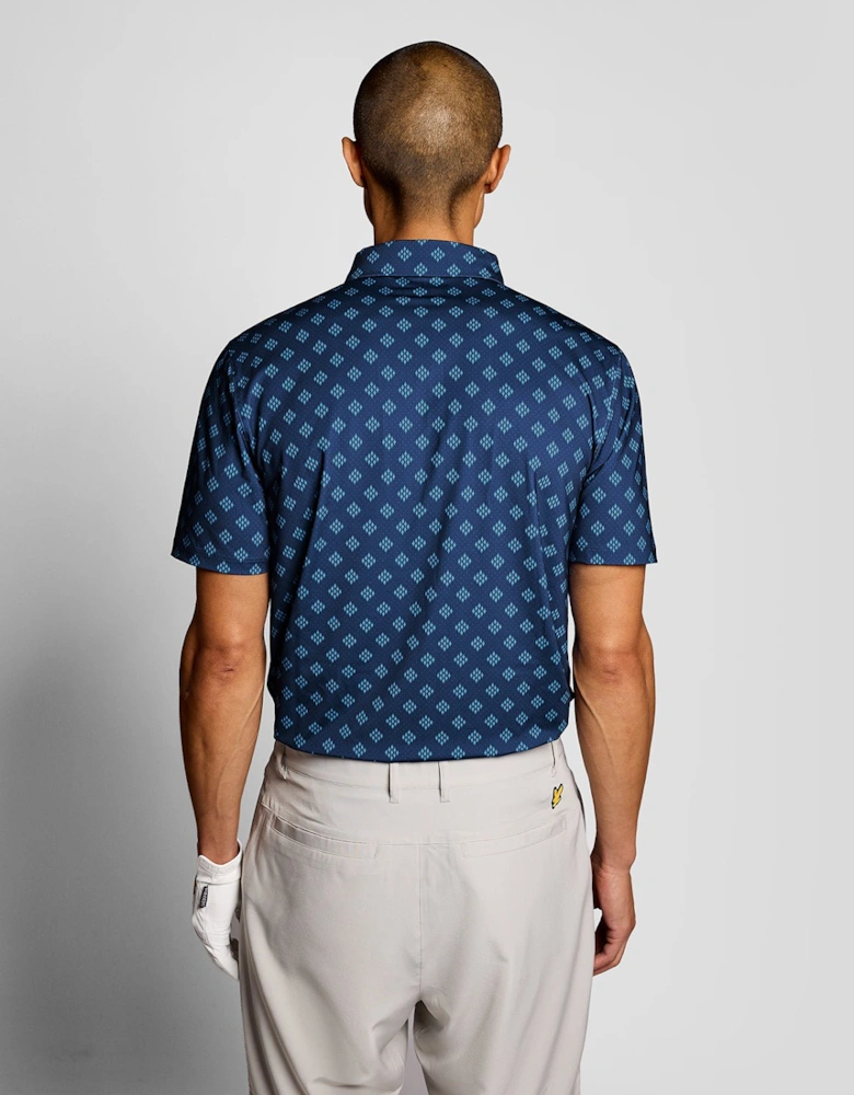 Argyle Print Polo Shirt