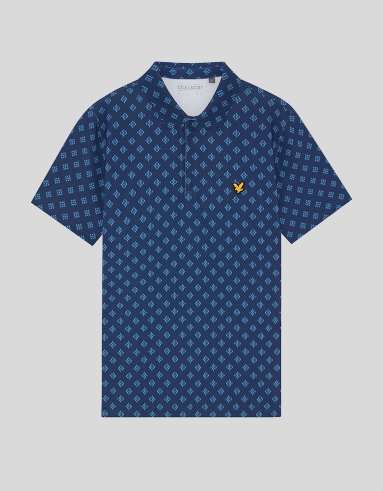 Argyle Print Polo Shirt