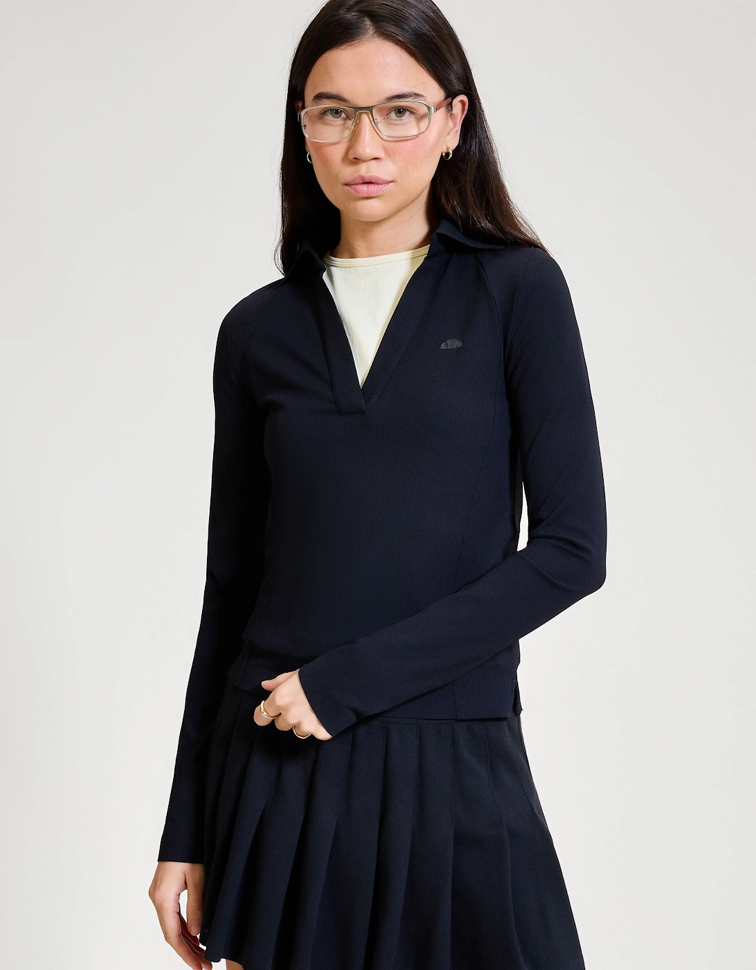 Jeorg LS Fitted Polo Shirt - Black