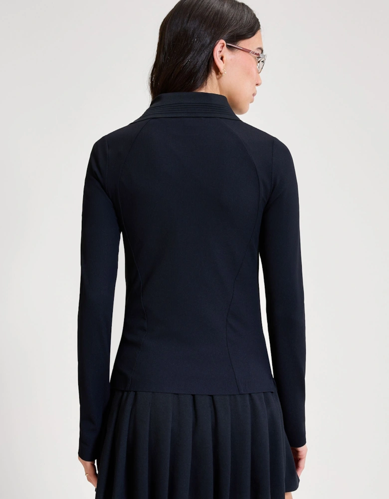 Jeorg LS Fitted Polo Shirt - Black