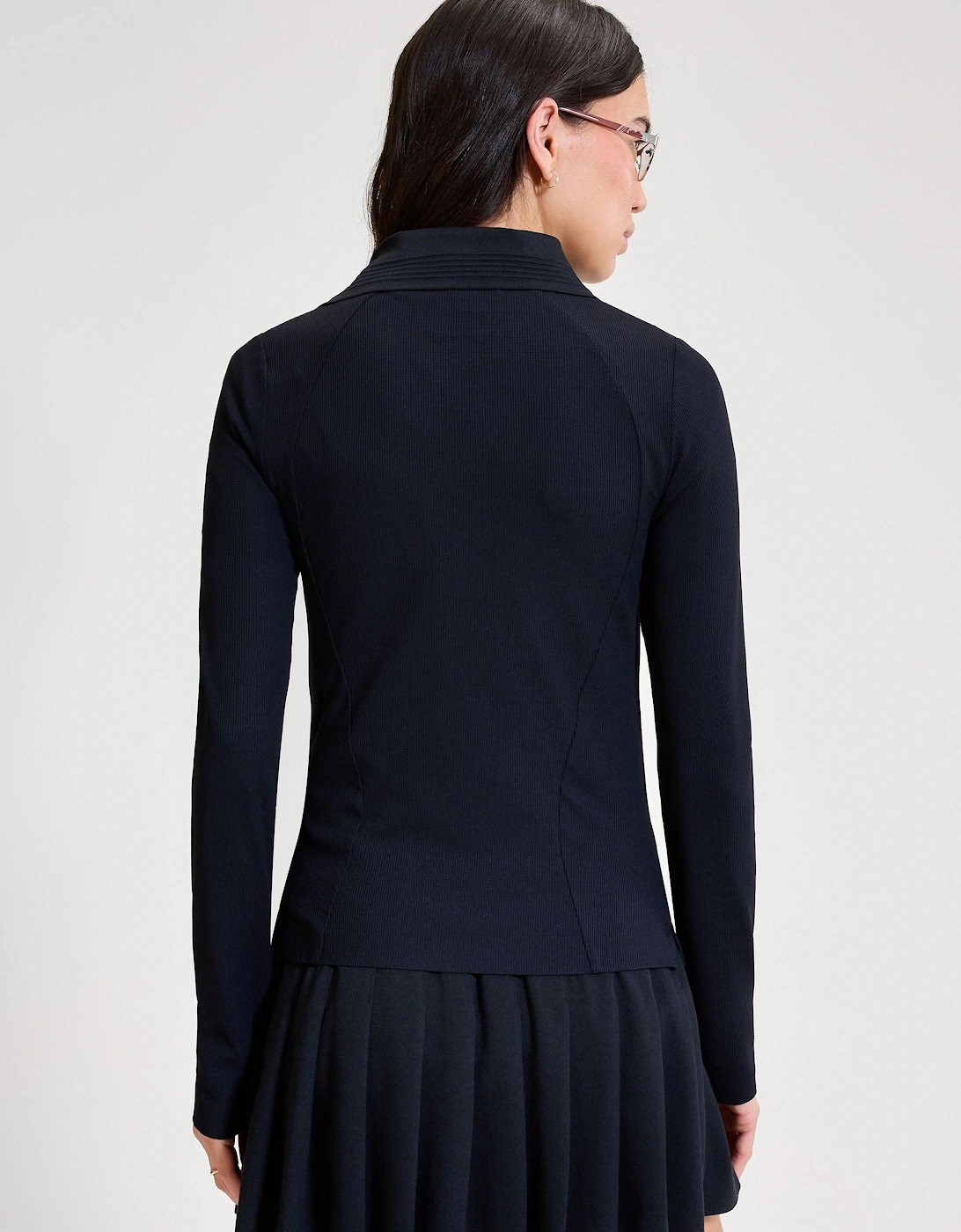 Jeorg LS Fitted Polo Shirt - Black