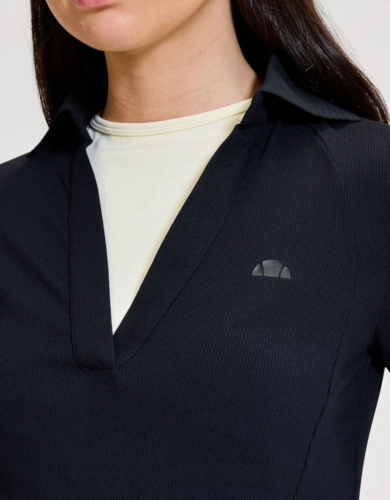 Jeorg LS Fitted Polo Shirt - Black