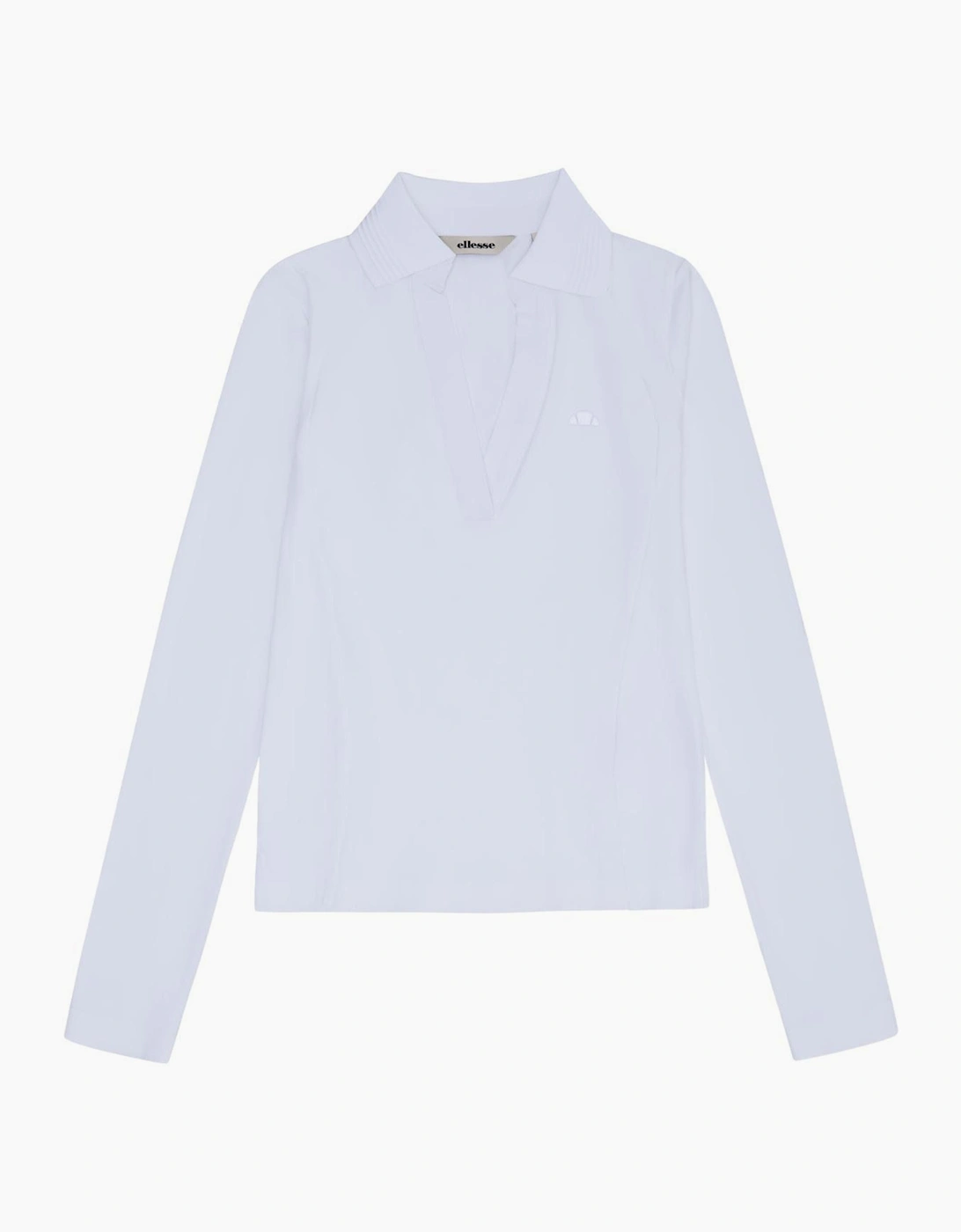 Ellesse Women's White Jeorg Ls Fitted Polo Shirt  Size 8
