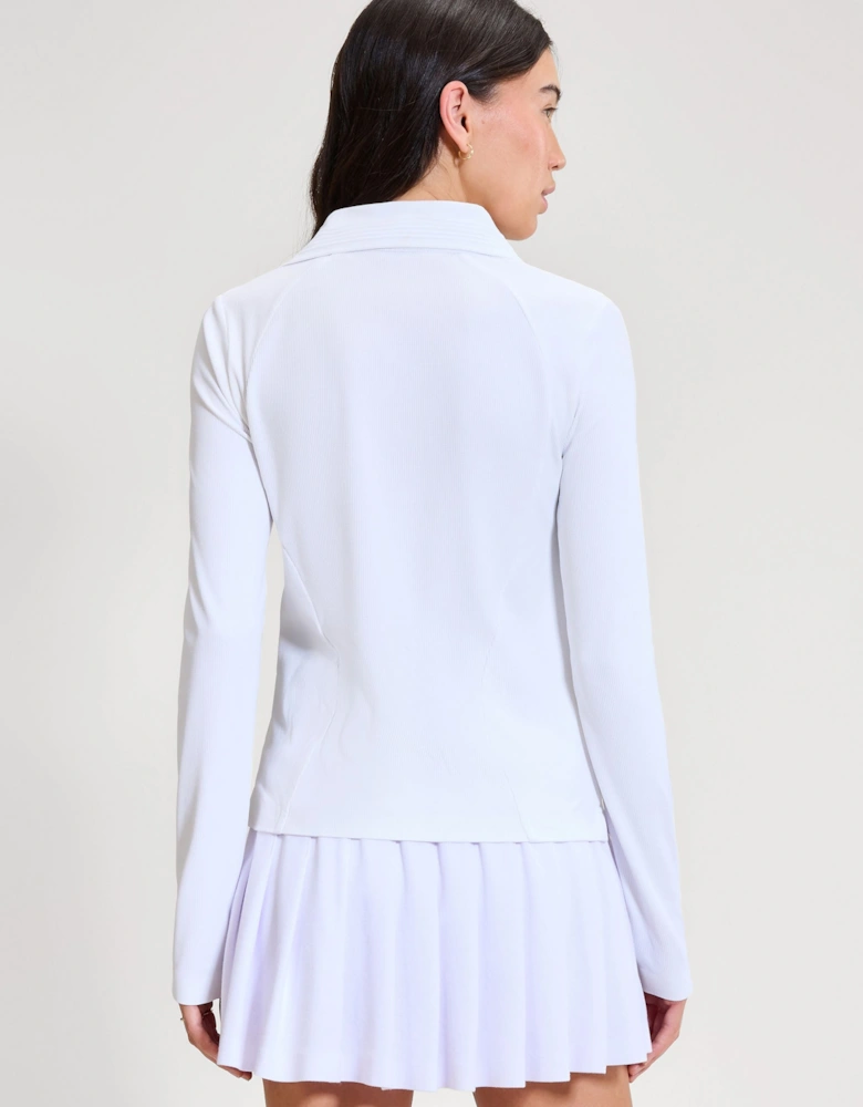 Jeorg LS Fitted Polo Shirt - White