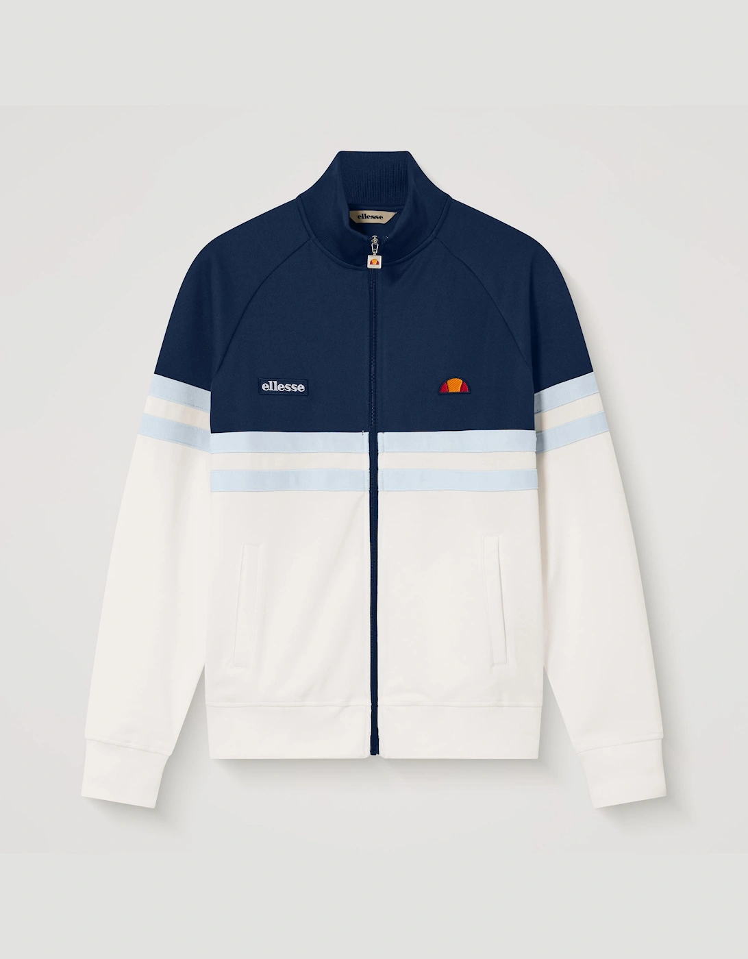 Ellesse Men's White Rimini Track Jacket - Off /Navy  44/Regular 2XL