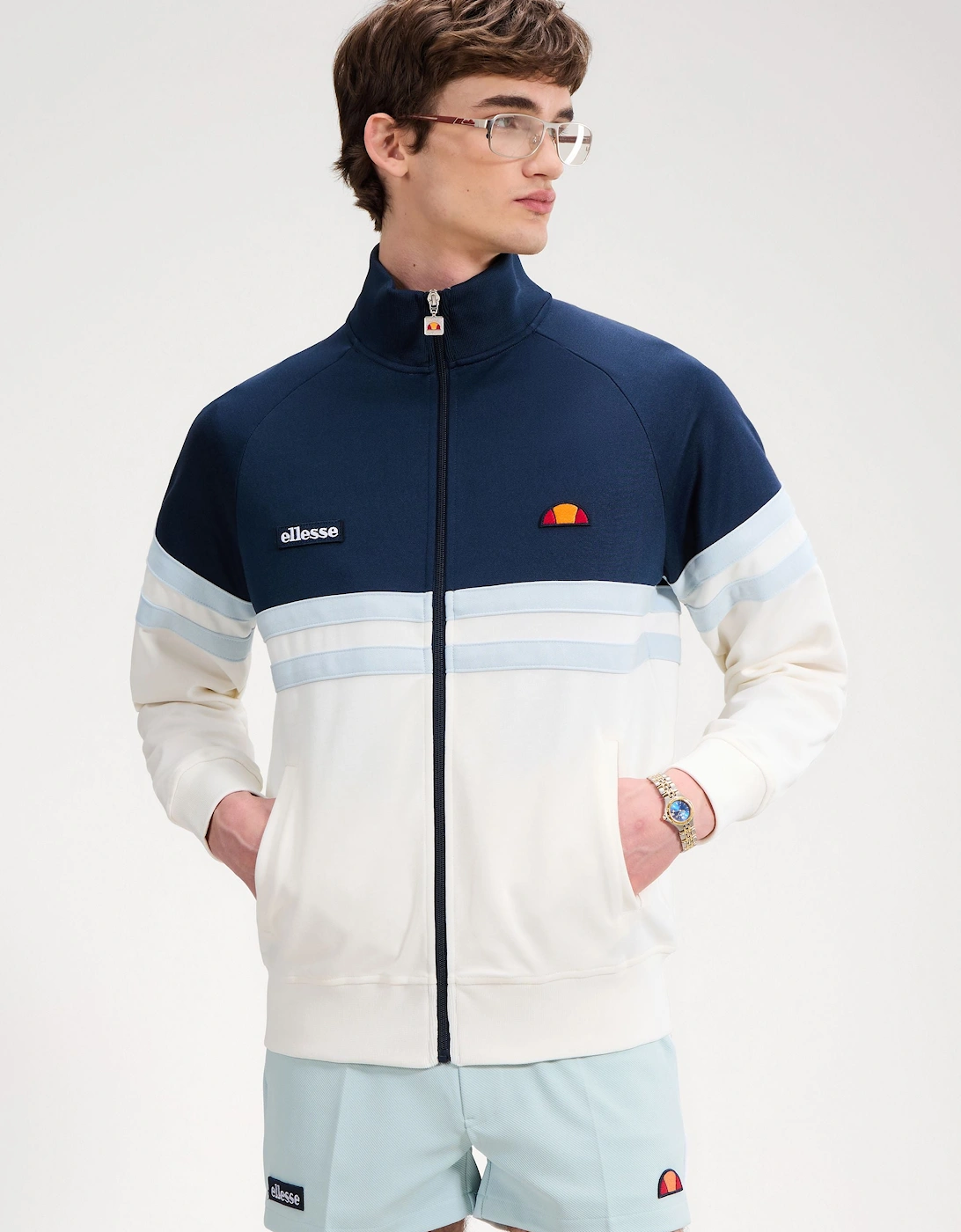 Rimini Track Jacket - Off White/Navy