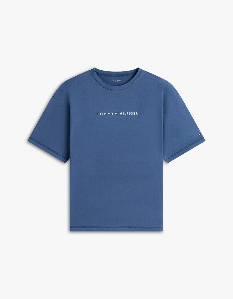 Tommy Hilfiger SS LOGO TEE Mens T-Shirt Aegean Sea