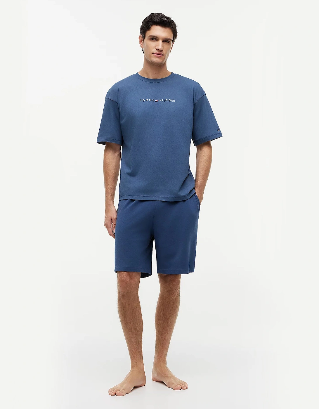 Tommy Hilfiger SS LOGO TEE Mens T-Shirt Aegean Sea