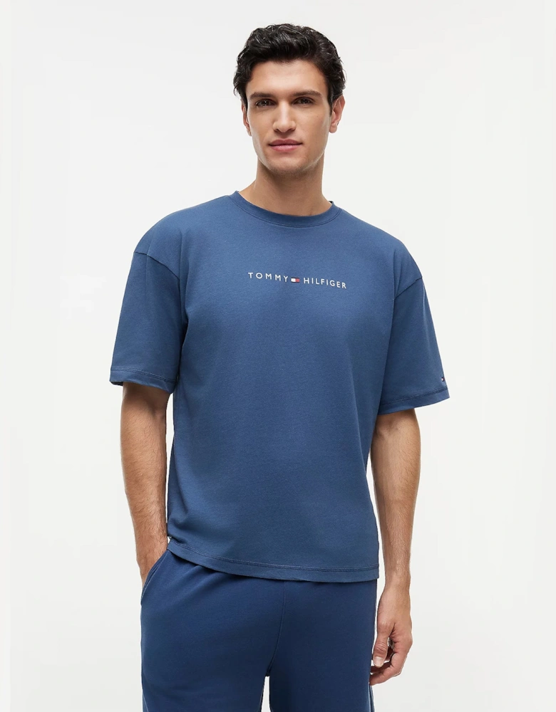Tommy Hilfiger SS LOGO TEE Mens T-Shirt Aegean Sea