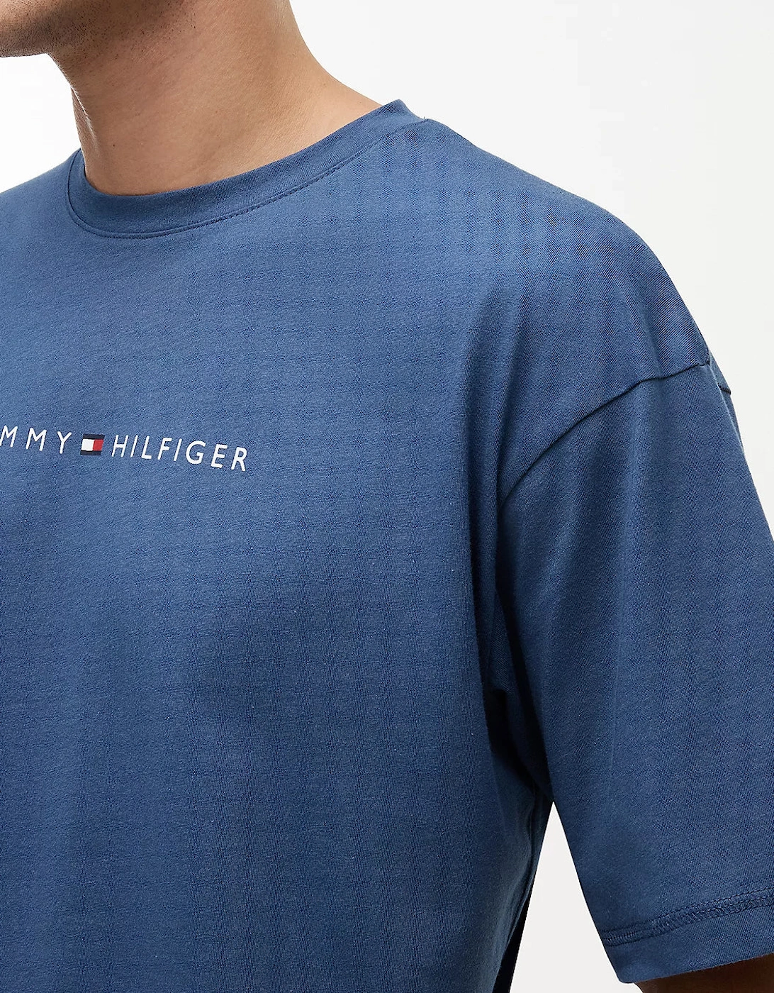 Tommy Hilfiger SS LOGO TEE Mens T-Shirt Aegean Sea