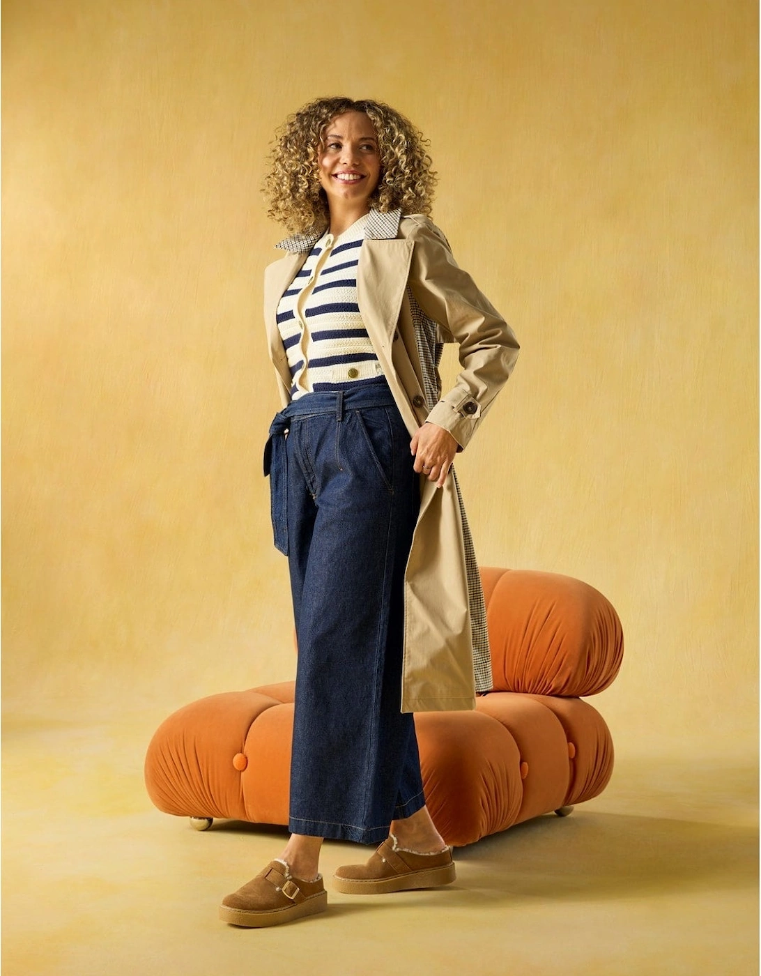 BLANCHE FUR Womens Mules Sandals Tan