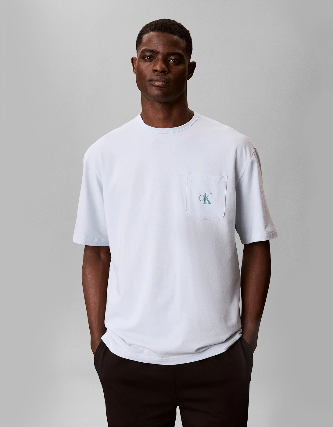 Calvin Klein MONOGRAM S/S CREW NECK Mens T-Shirt Ballad Blue