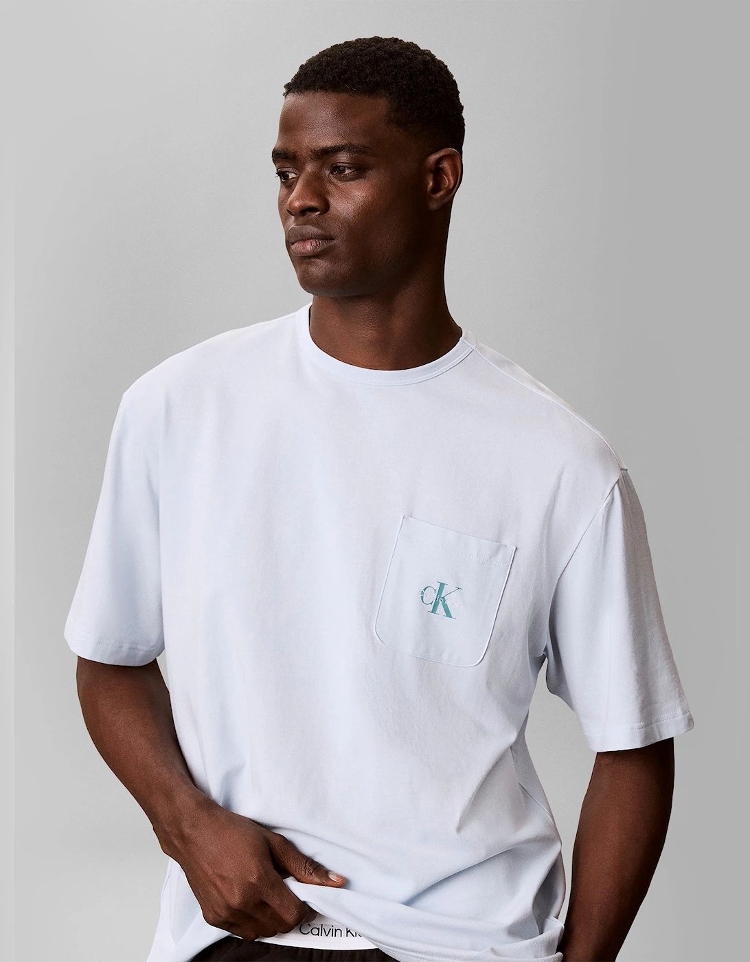 Calvin Klein MONOGRAM S/S CREW NECK Mens T-Shirt Ballad Blue