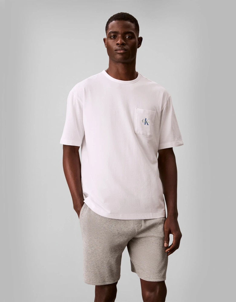 Calvin Klein MONOGRAM S/S CREW NECK Mens T-Shirt Classic White