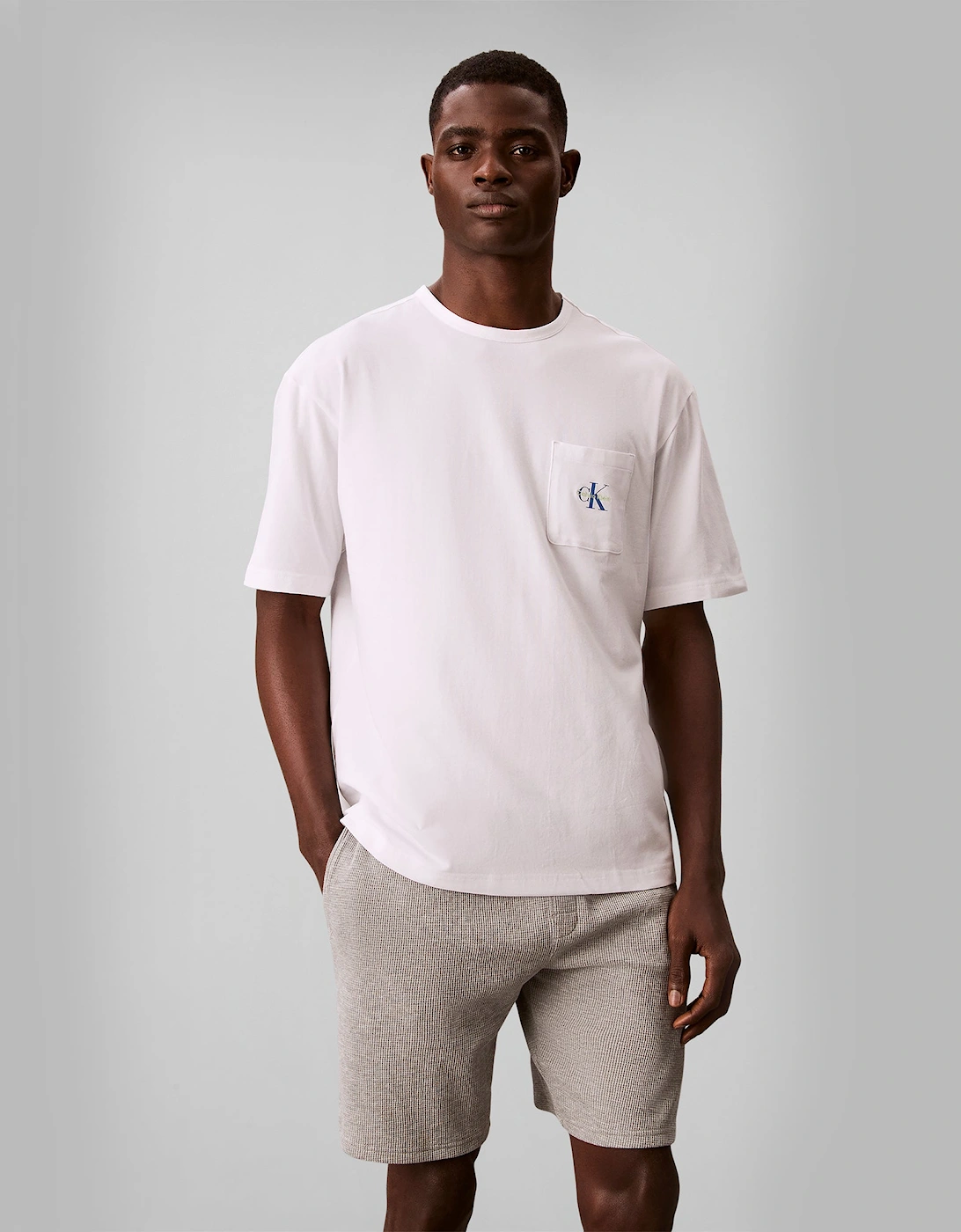 Calvin Klein MONOGRAM S/S CREW NECK Mens T-Shirt Classic White