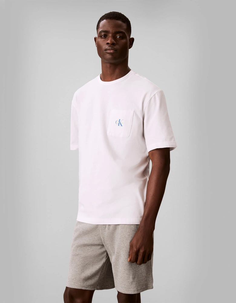 Calvin Klein MONOGRAM S/S CREW NECK Mens T-Shirt Classic White