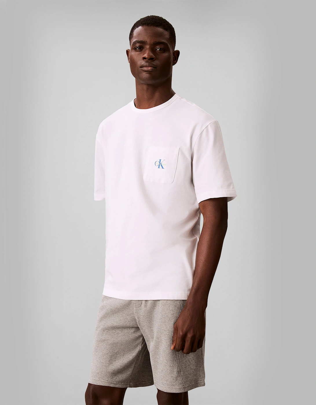 Calvin Klein MONOGRAM S/S CREW NECK Mens T-Shirt Classic White