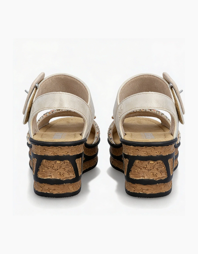 68172 Womens Ankle Strap Sandals Oyster Pearl