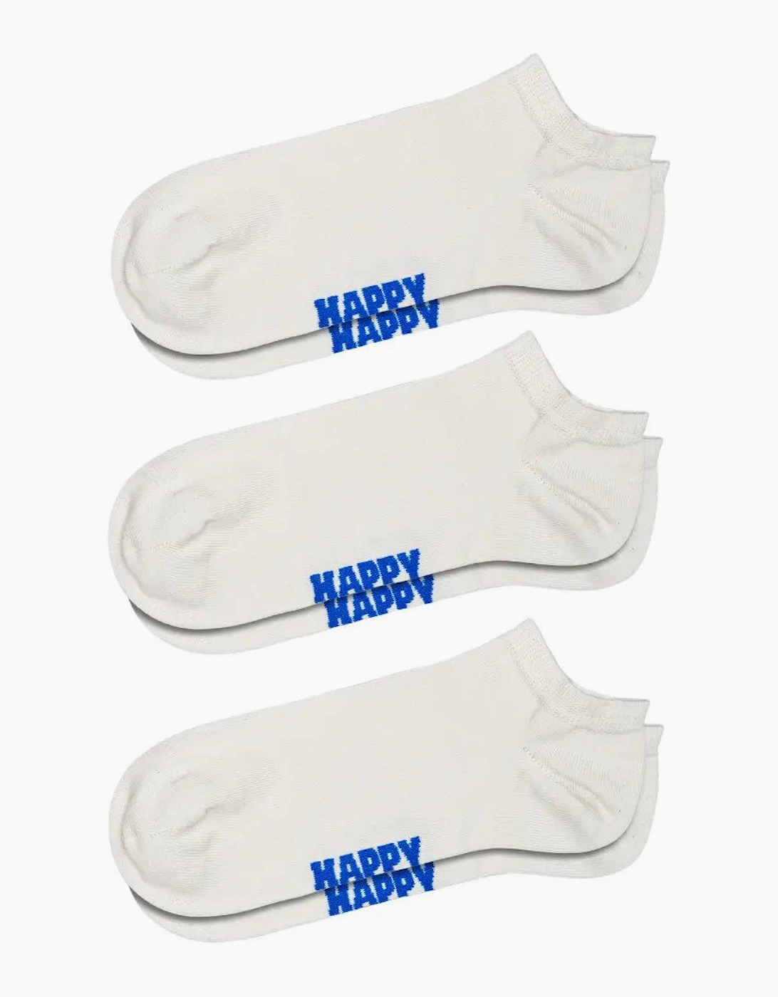 Happy Socks Women's 3-Pack Solid Low Socks White
