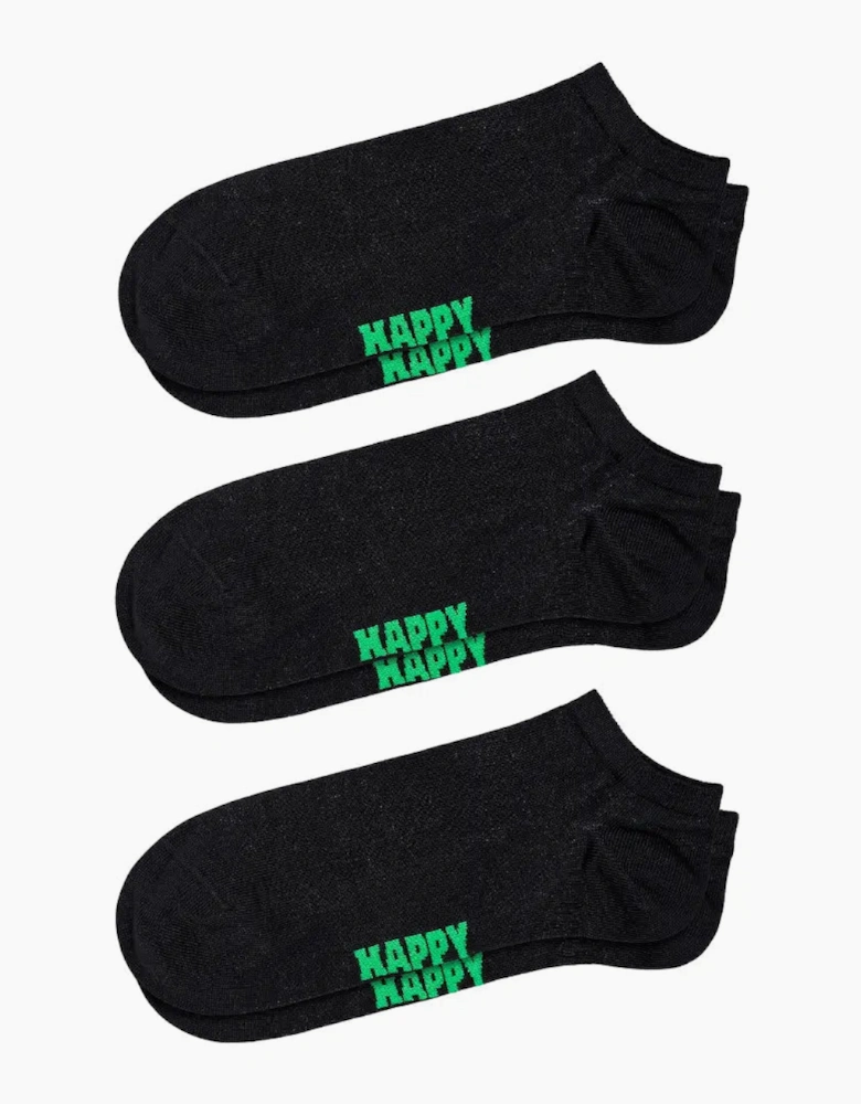 3-Pack Solid Low Socks Black