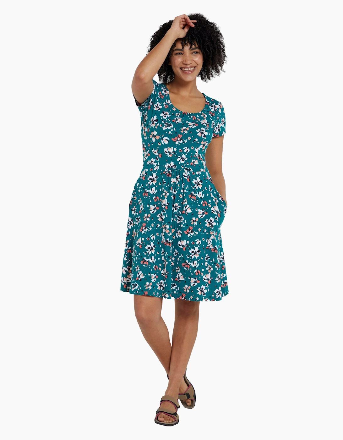 Women's Mountain Warehouse Womens/Ladies Orchid UV Protection Midi Dress - Blue/Green - Size: 8
