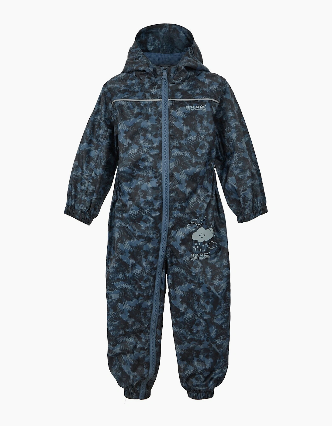 Regatta Unisex Blue Great Outdoors Childrens Toddlers Puddle Iv Waterproof Rainsuit  Size 8 Years Kids