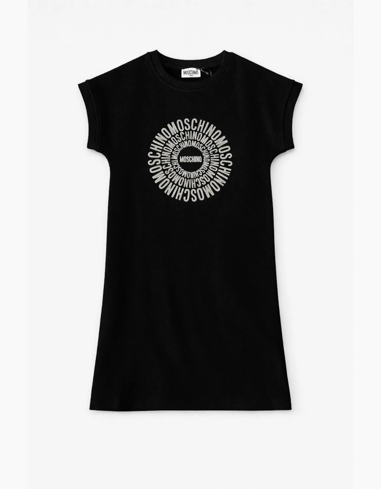 MOSCHINO GIRLS BLACK DRESS HBV0EA