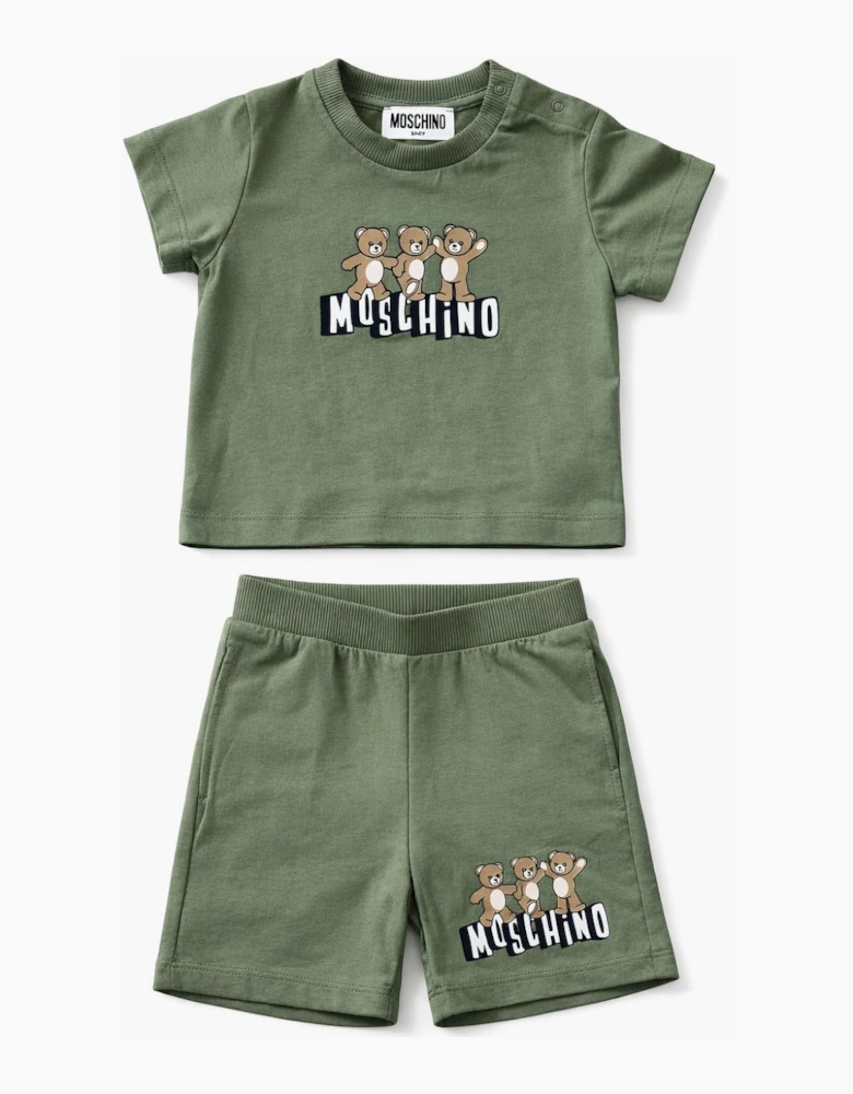 BABY/TODDLER OLIVE GREEN SHORTS SET MXG00M