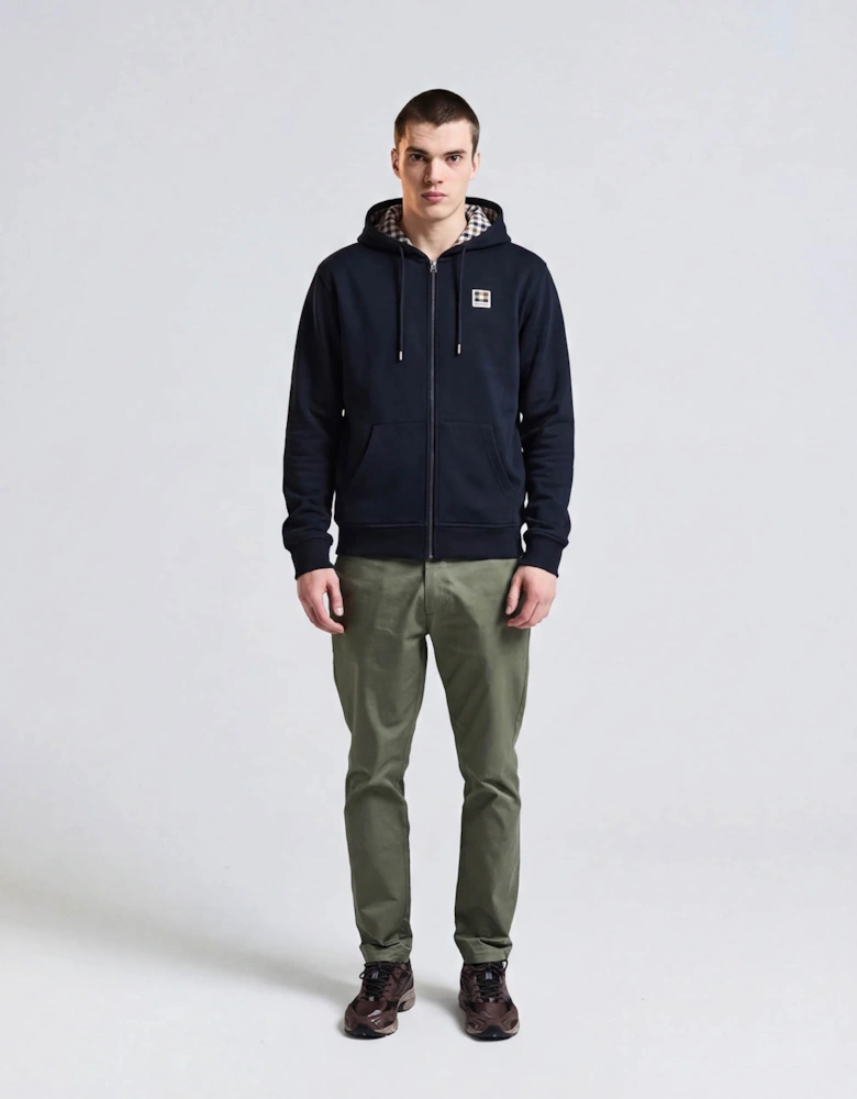 Mens Full Zip Badge Hoodie - Navy 11