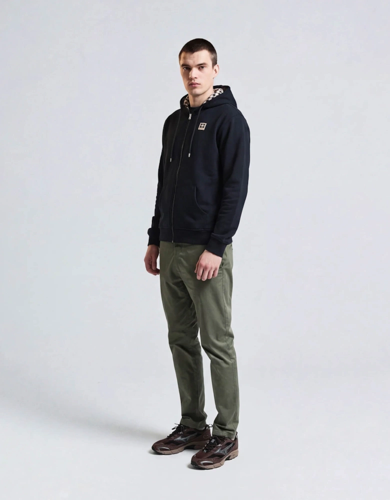 Mens Full Zip Badge Hoodie - Navy 11