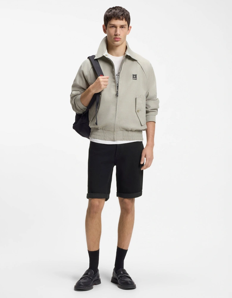 HUGO 634 Mens Tapered Fit Denim Shorts - Black 001