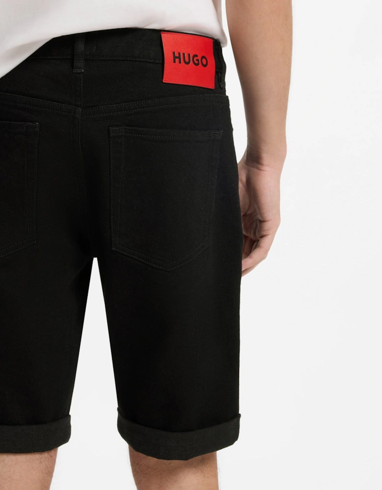 HUGO 634 Mens Tapered Fit Denim Shorts - Black 001