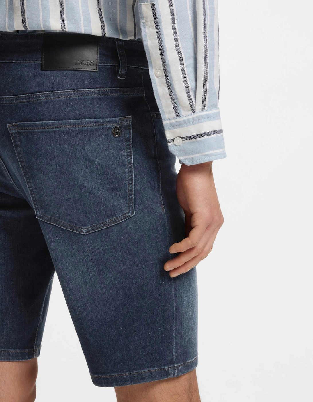 BOSS Orange Maine Regular-Fit Shorts in Soft-Motion Denim - Medium Blue 420