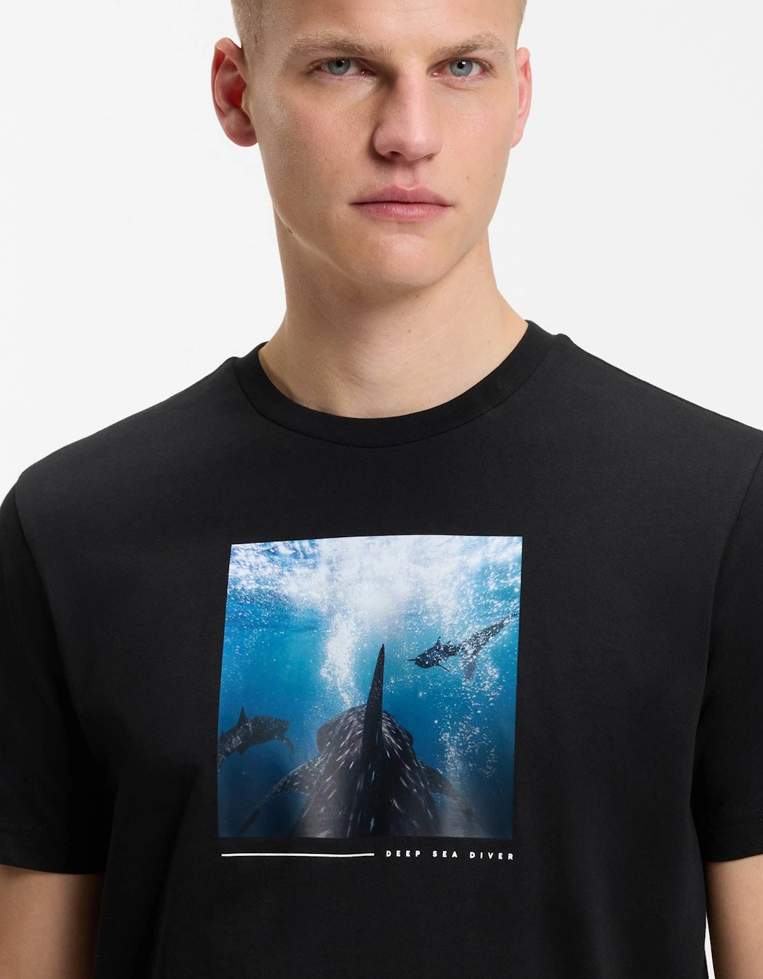 BOSS Orange Te Creature Mens Graphic Print T-Shirt - Black 001